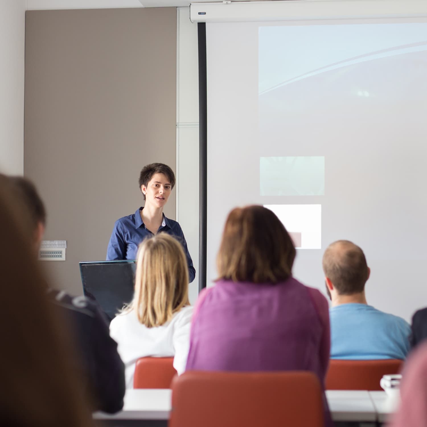 Sprach-Seminar vor Smartboard